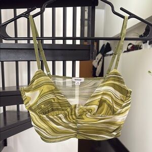 Garage Olive Swirl Crop Top
